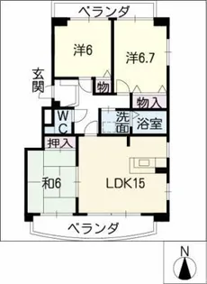 セントラルホーム南山【2階】の間取り