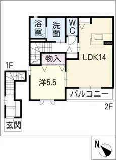 スカイコートA棟【2階】の間取り