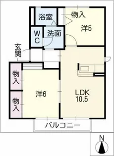 コ-ポアメニティA棟【2階】の間取り
