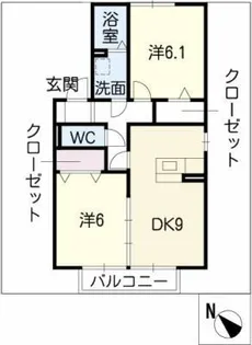アリエス翔【1階】の間取り