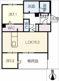 ヴィアソーレ【1階】の間取り