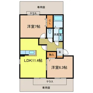 リビングタウン狭山池【1階】の間取り