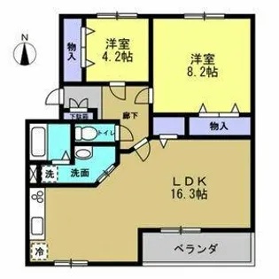 キャッスルエイト【1階】の間取り