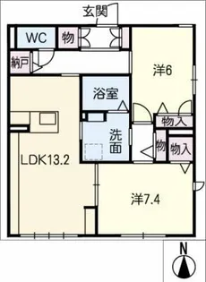 ピアレス八田南【1階】の間取り