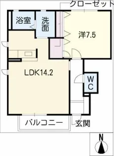 アトリオ伝馬【1階】の間取り