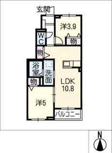ラ ヴァーグ ウエスト【1階】の間取り