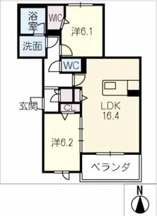 セントリビエスタイル明大寺【2階】の間取り