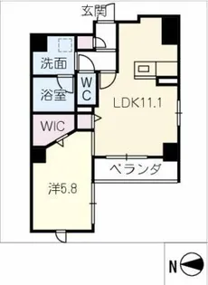 ポルタニグラサウス【3階】の間取り
