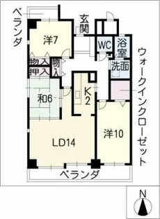 ファミーユ柳原【5階】の間取り