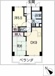 杁中スカイタウンB棟405号【4階】の間取り