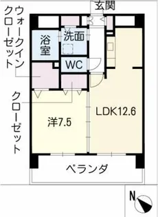 クロスポイント中汐田【3階】の間取り