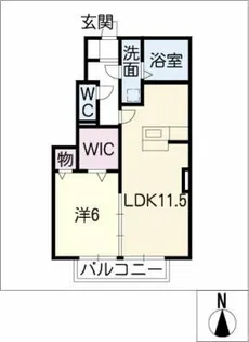 ハイツ春陽神明【1階】の間取り