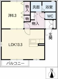 リベールB棟【2階】の間取り