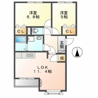 Fine heim 樹【1階】の間取り