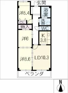 シティコーポ丸山【5階】の間取り