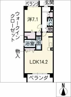 レジデンス内方【5階】の間取り