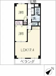 クレアージュ堀ノ内【4階】の間取り
