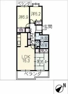 南山レジデンスB棟【1階】の間取り