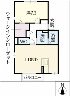 ウィル ガーデンB棟【1階】の間取り