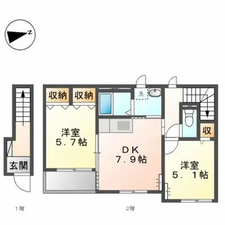 BELLE MAISON M.T【2階】の間取り