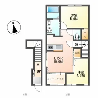 ディアベルジュⅠ【2階】の間取り