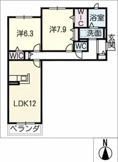 ユアメゾン須ヶ口A棟【2階】の間取り