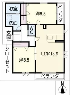 建中寺マグノリア【3階】の間取り