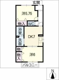 サンハイツE【1階】の間取り