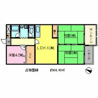 カストルム洛北【5階】の間取り