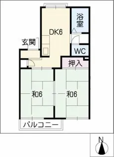 オークラ名西【2階】の間取り