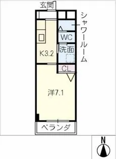 神明ハイツ【3階】の間取り