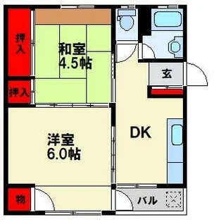 陣原ハイツ【2階】の間取り
