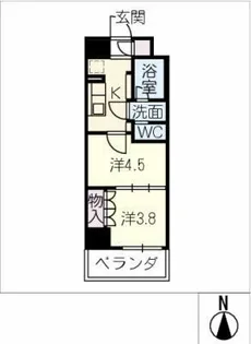ザ・パークハビオ名古屋松原【13階】の間取り