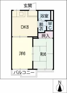 ハリープラザ三陽H棟【2階】の間取り
