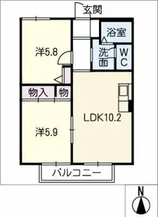 シャルマンコートC【2階】の間取り