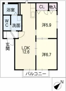 フローレス【2階】の間取り
