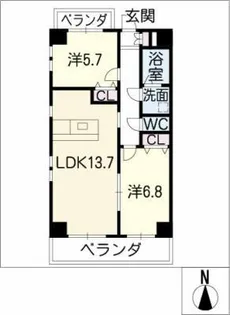 エスポワール大田【4階】の間取り
