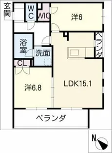 Le Ciel Bleu【2階】の間取り