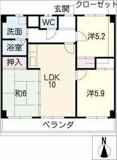 ベルズアネックス【4階】の間取り