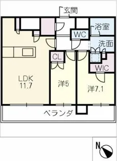 NAGOYA THE TOWER 1307号室【13階】の間取り
