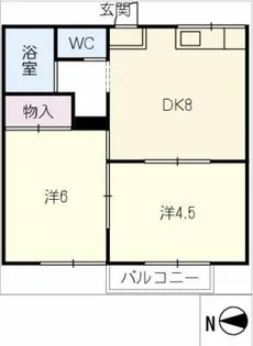 ハイツ上旭ノース【2階】の間取り
