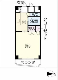 シャンブル磯の【4階】の間取り
