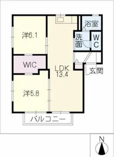 グレースアムール【2階】の間取り
