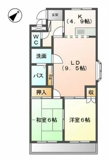 グランデール フジミ【3階】の間取り