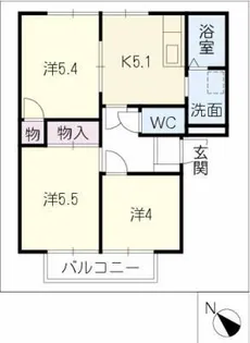 フレグランス昴【1階】の間取り