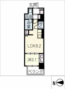ラ・メゾンフィル御園【6階】の間取り