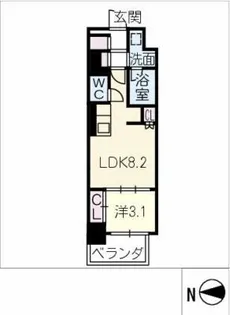 ラ・メゾンフィル御園【10階】の間取り