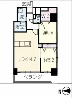 ラ・メゾンフィル御園【12階】の間取り