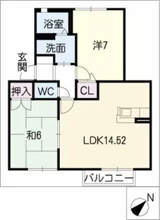 ファミール上町B【1階】の間取り