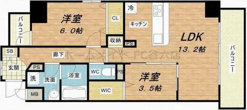 サンセール海老江【3階】の間取り